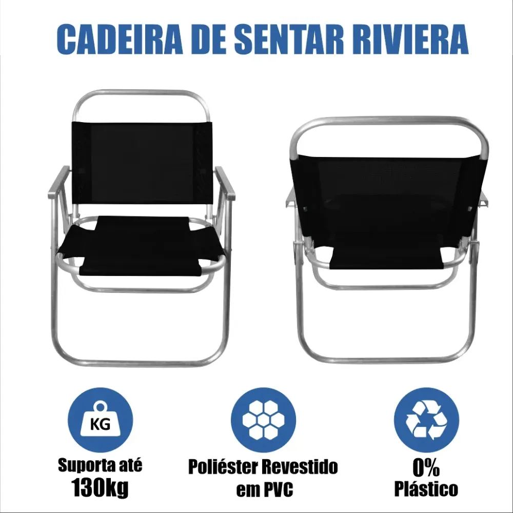 CADEIRA DE PRAIA REFORÇADA 130Kg 