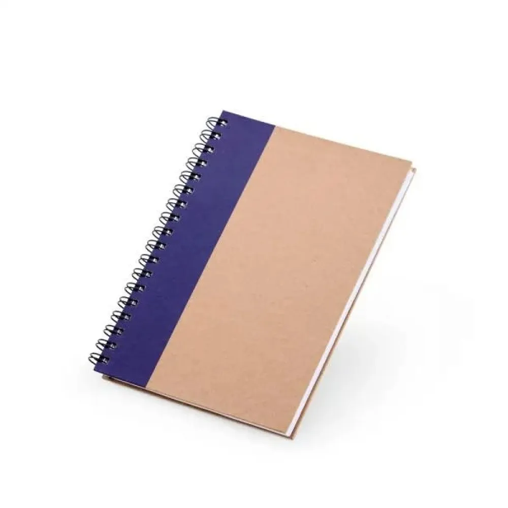 CADERNO PAUTADO COM WIRE-O - 23X18CM - BEGE/AZUL