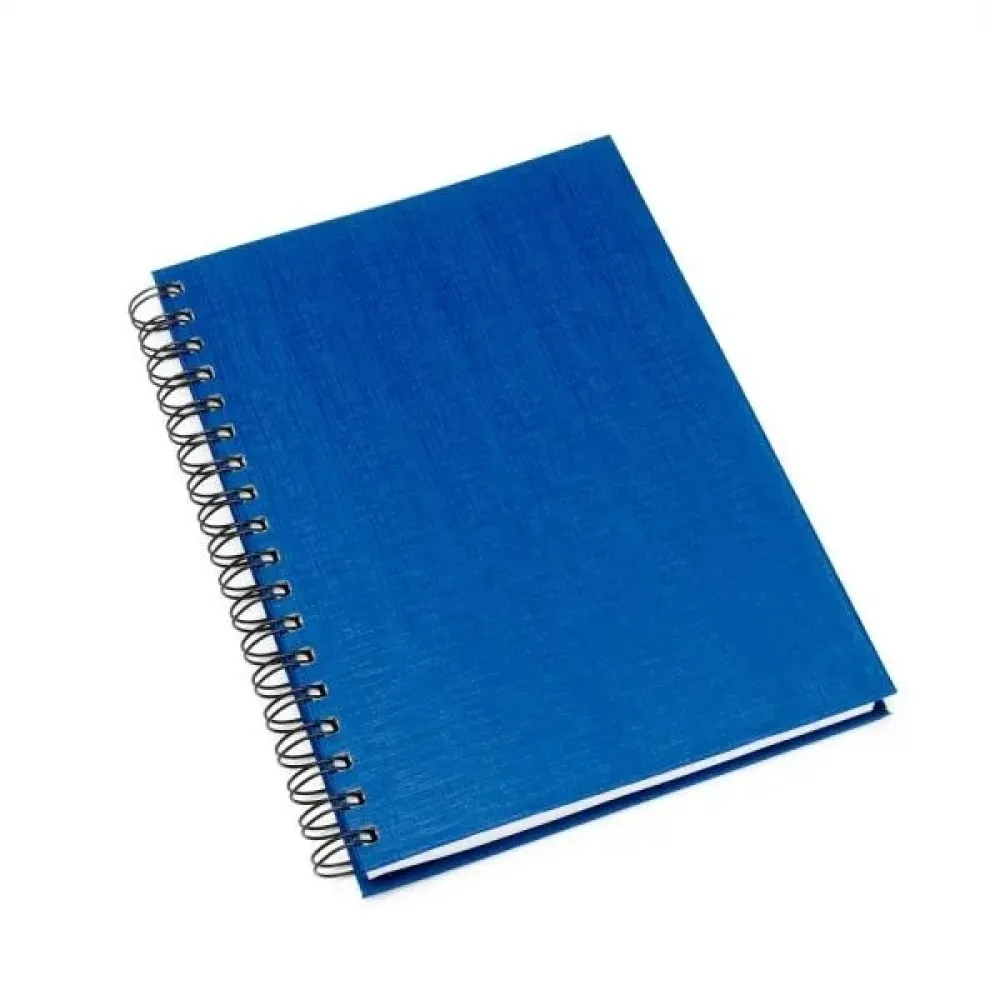 CADERNO PAUTADO COM WIRE-O - AZUL - 23,5X18CM - 100 FLS