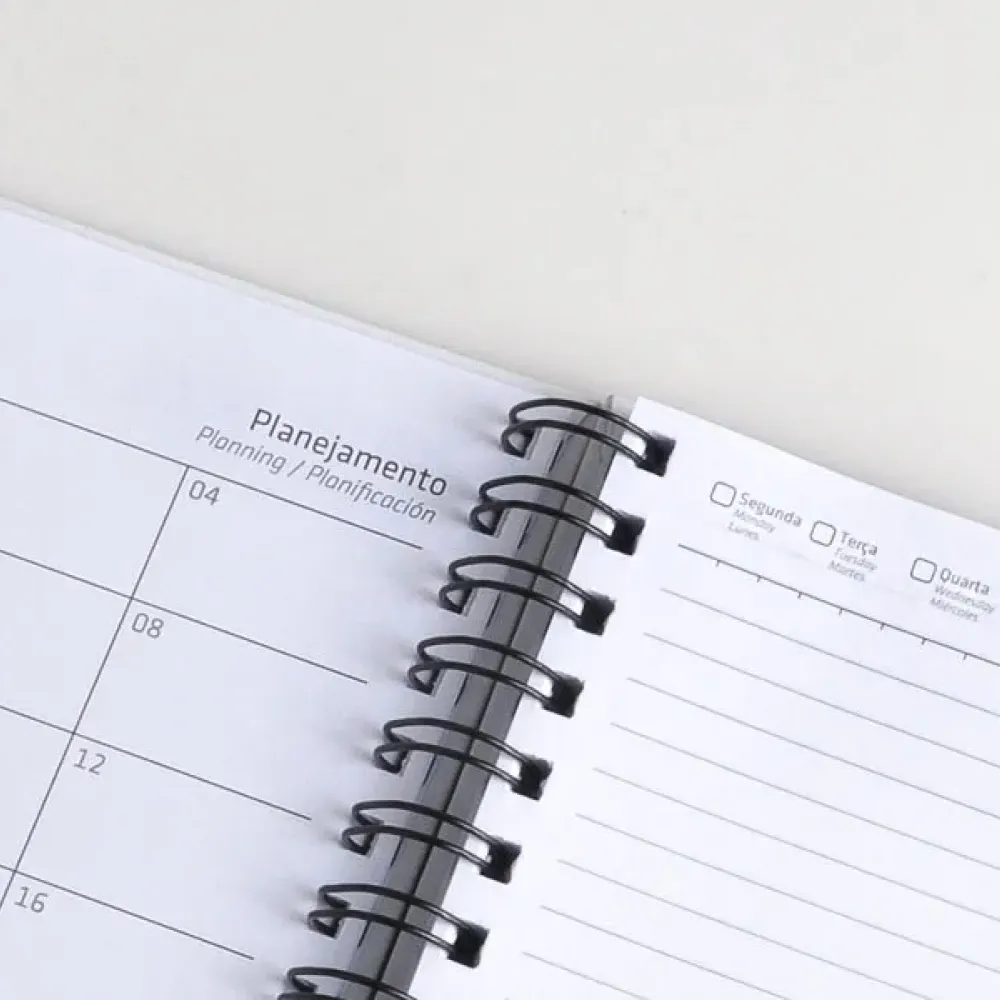 CADERNO PAUTADO COM WIRE-O - BRANCO - 23,5X18CM - 100 FLS