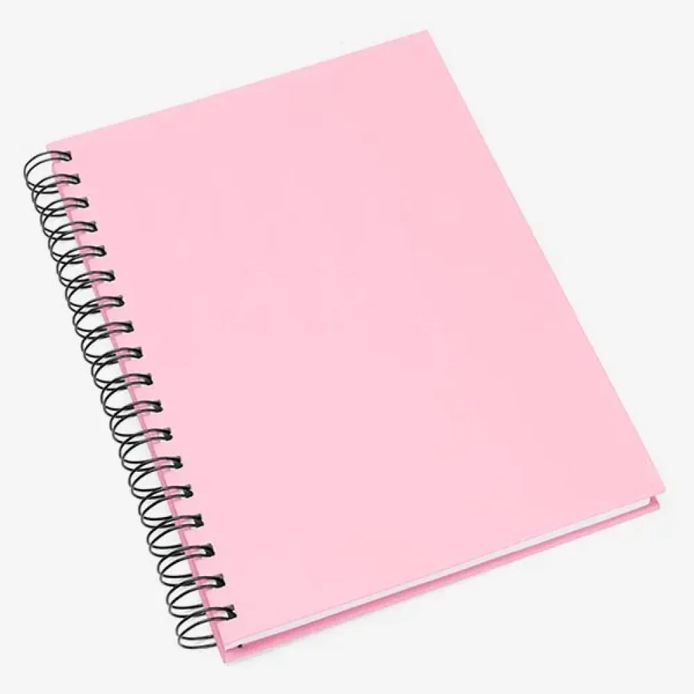 CADERNO PAUTADO COM WIRE-O – ROSA – 23,5X18CM – 100 FLS