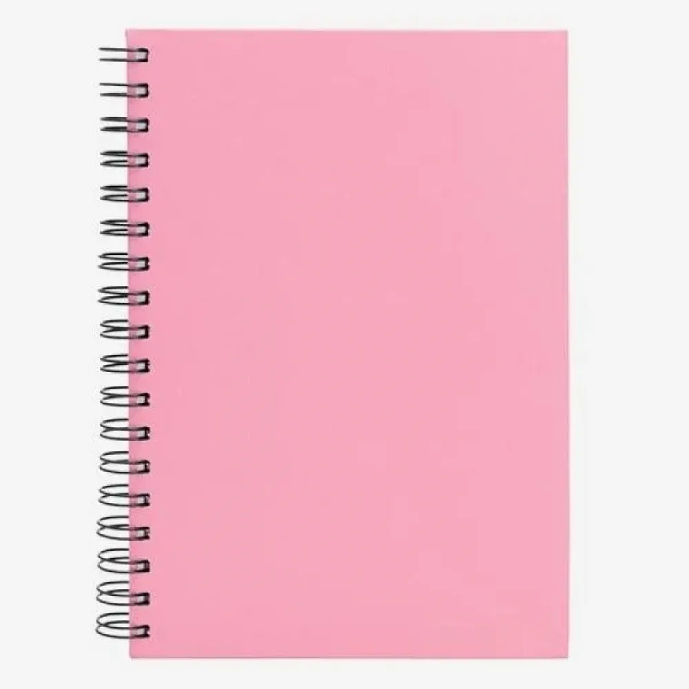 CADERNO PAUTADO COM WIRE-O - ROSA - 23,5X18CM - 100 FLS