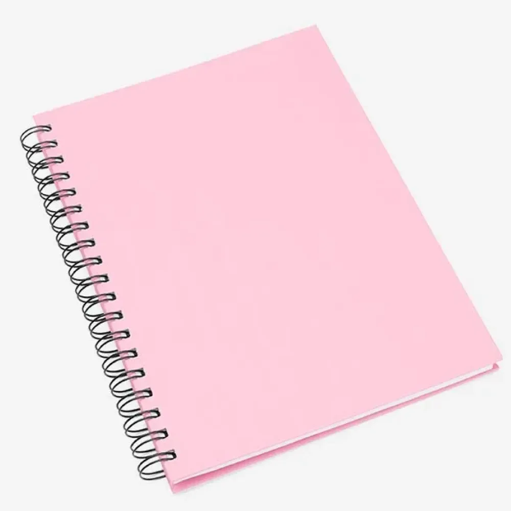 CADERNO PAUTADO COM WIRE-O – ROSA – 25,5X19,5CM – 100 FLS