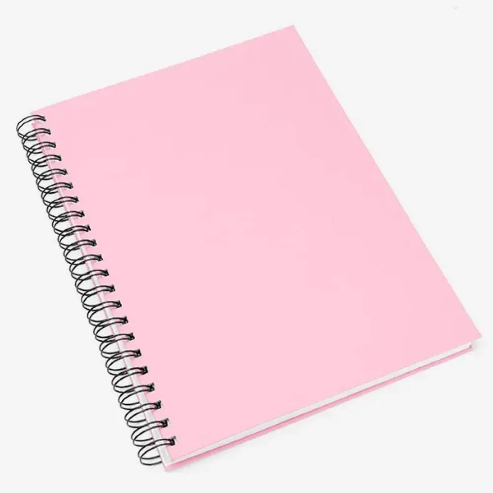 CADERNO PAUTADO COM WIRE-O – ROSA – 29X21,5CM – 100 FLS