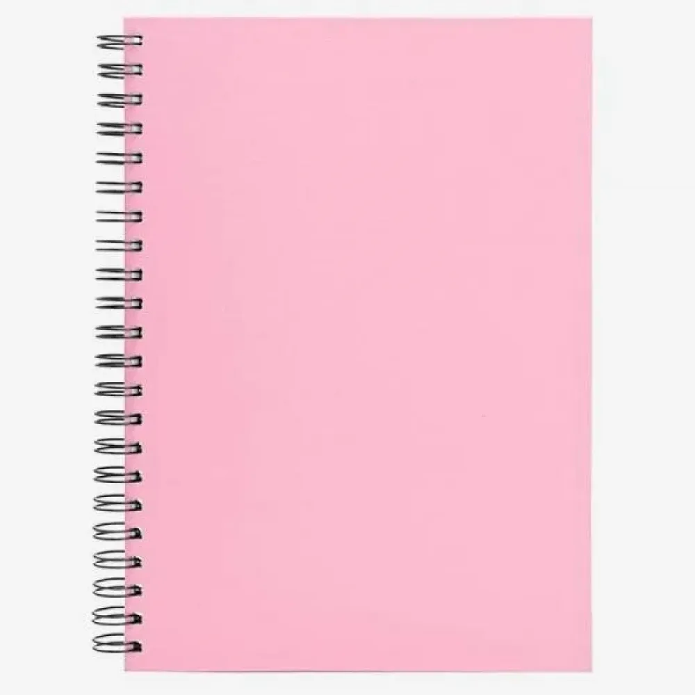 CADERNO PAUTADO COM WIRE-O - ROSA - 29X21,5CM - 100 FLS