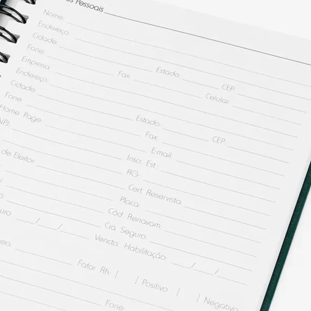 CADERNO PAUTADO COM WIRE-O - VERDE - 23,5X18CM - 100 FLS