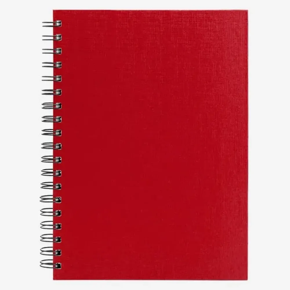 CADERNO PAUTADO COM WIRE-O - VERMELHO - 25,5X19,5CM - 100 FLS-LE-30614-NA