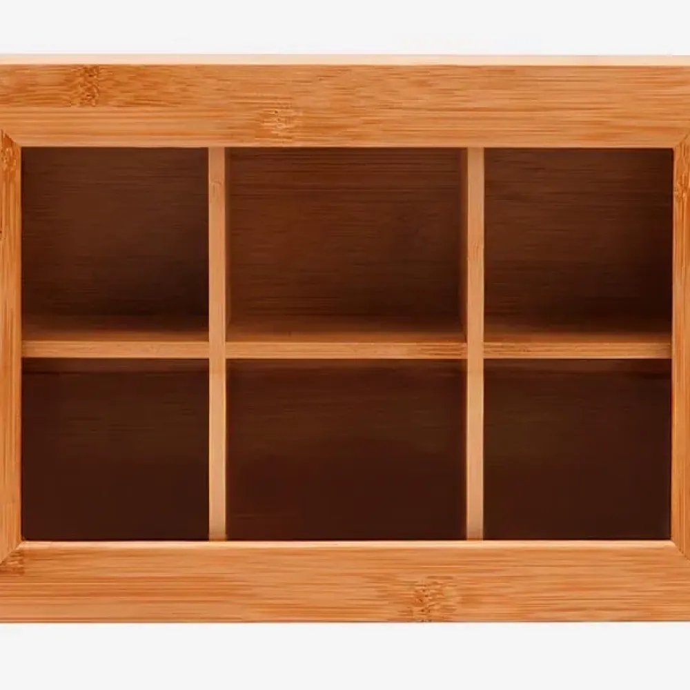 CAIXA PARA CHÁS EM BAMBU / POLIESTIRENO