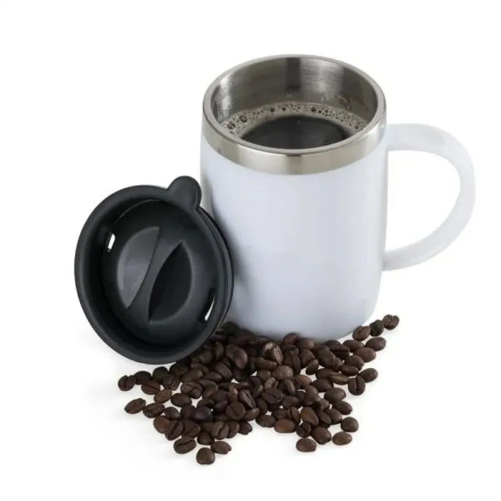 CANECA EM AÇO INOX / POLIESTIRENO - 400 ML-IC-00500