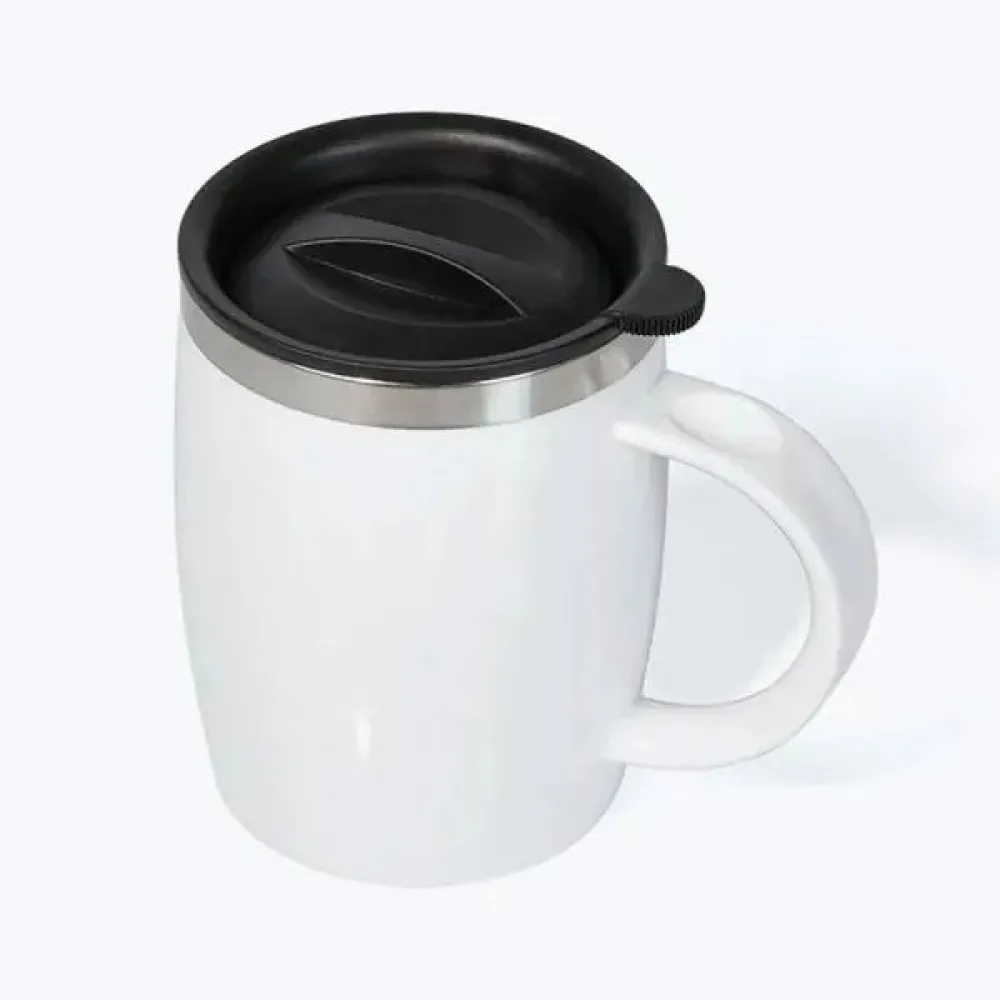 CANECA EM AÇO INOX / POLIESTIRENO - 400 ML