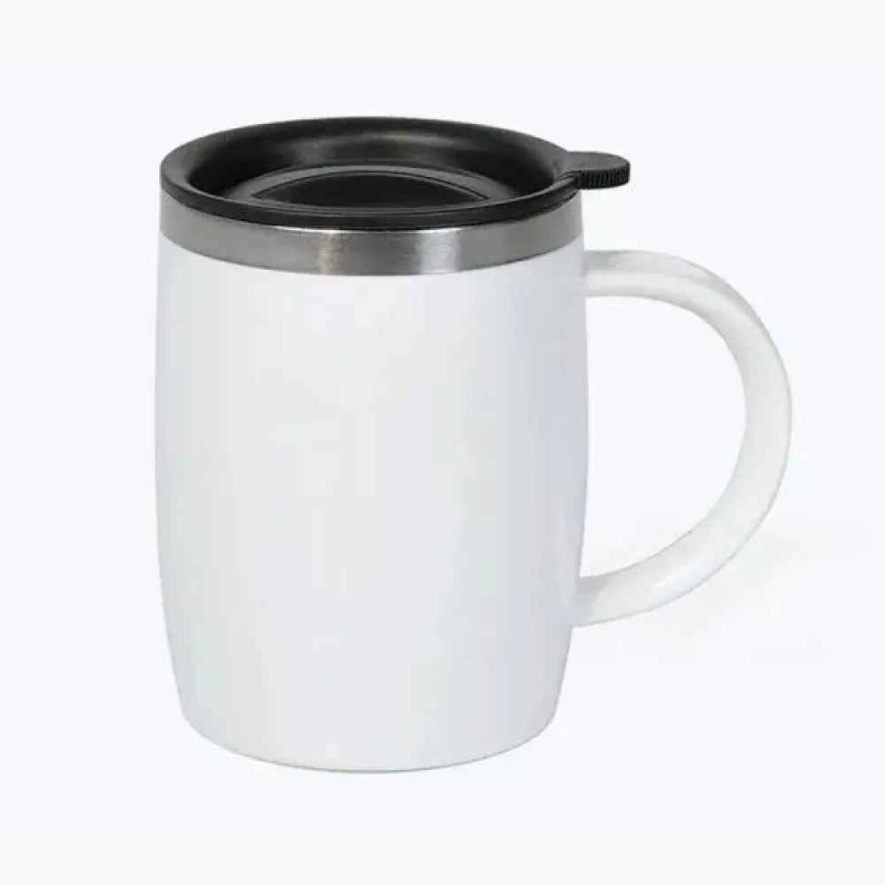 CANECA EM AÇO INOX / POLIESTIRENO - 400 ML