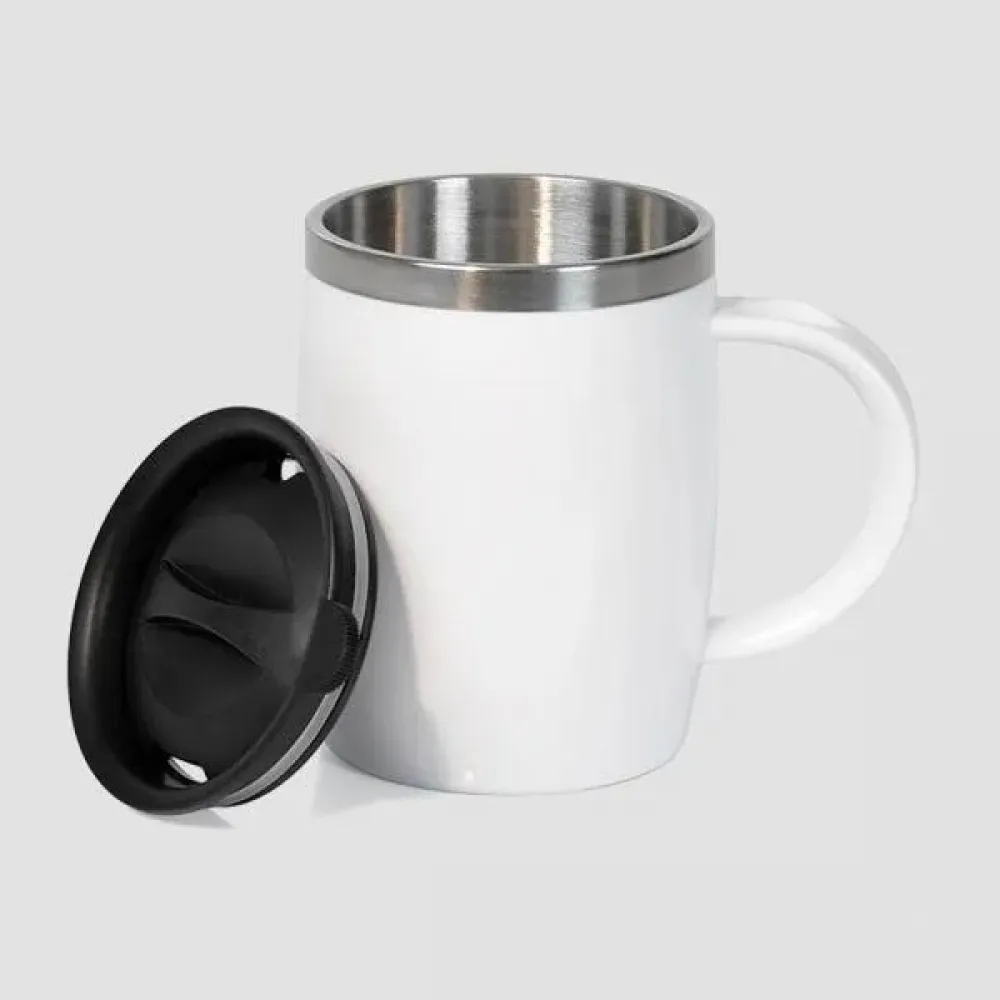 CANECA EM AÇO INOX / POLIESTIRENO - 400 ML