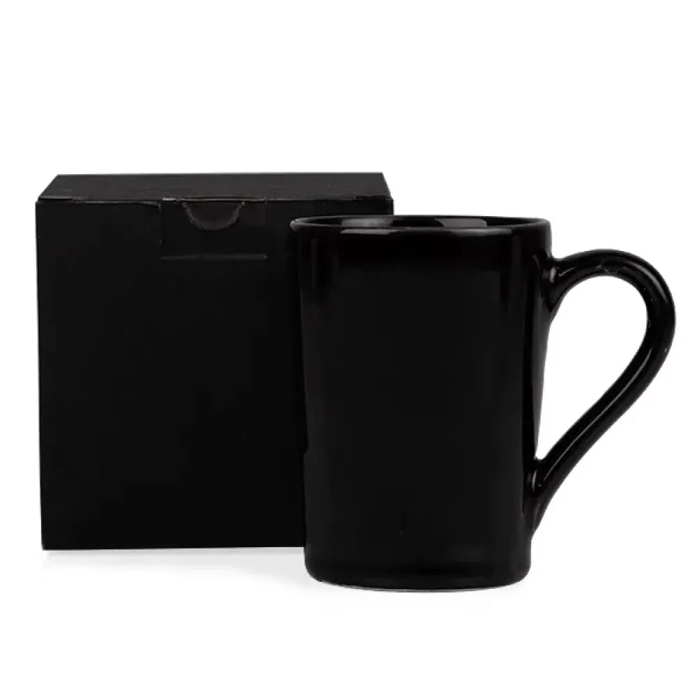 CANECA EM CERÂMICA PRETA – 230ML – COM CAIXA