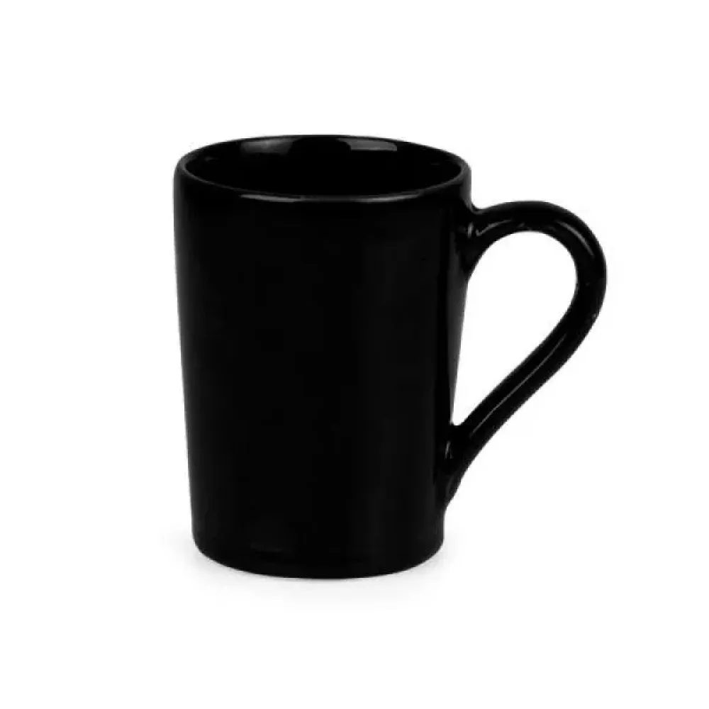 CANECA EM CERÂMICA PRETA - 230ML - COM CAIXA