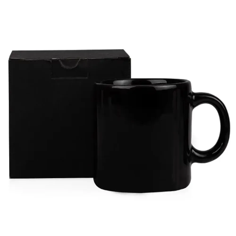 CANECA EM CERÂMICA PRETA – 270ML