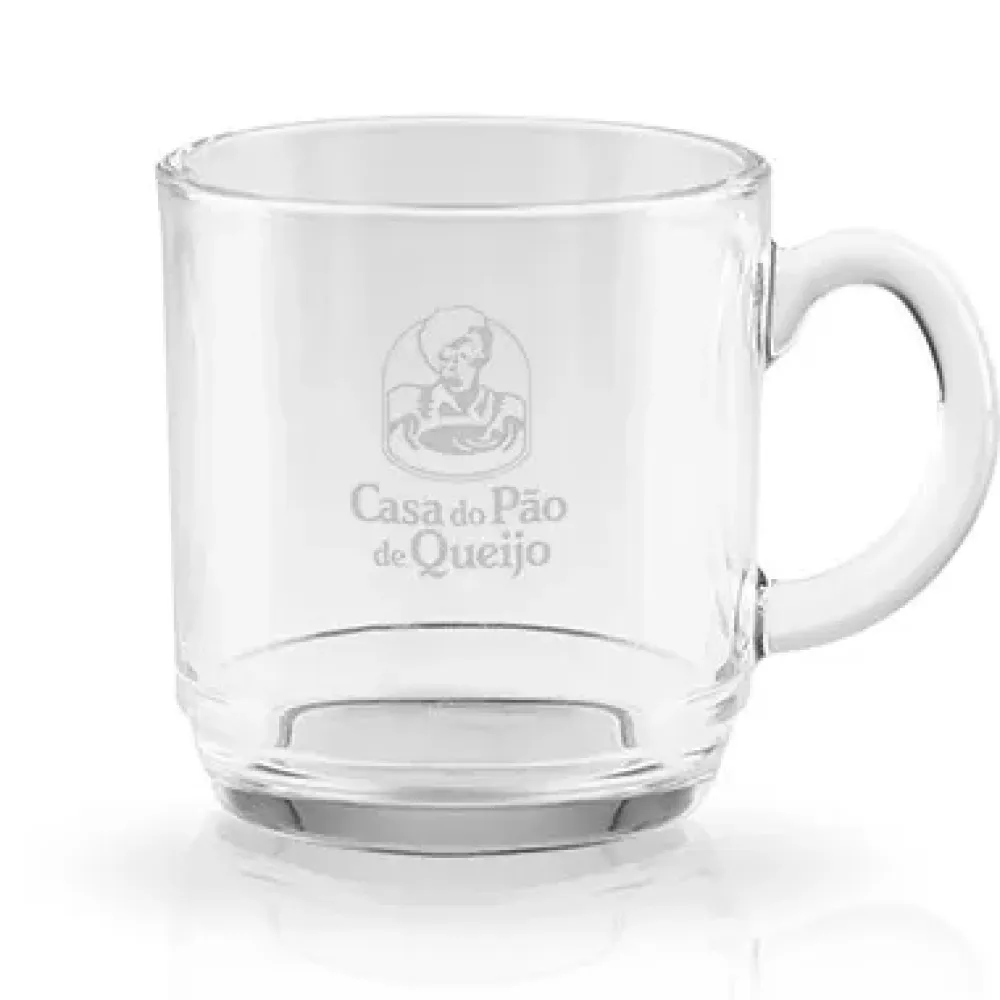 CANECA EM VIDRO COM 300ML E EMBALAGEM