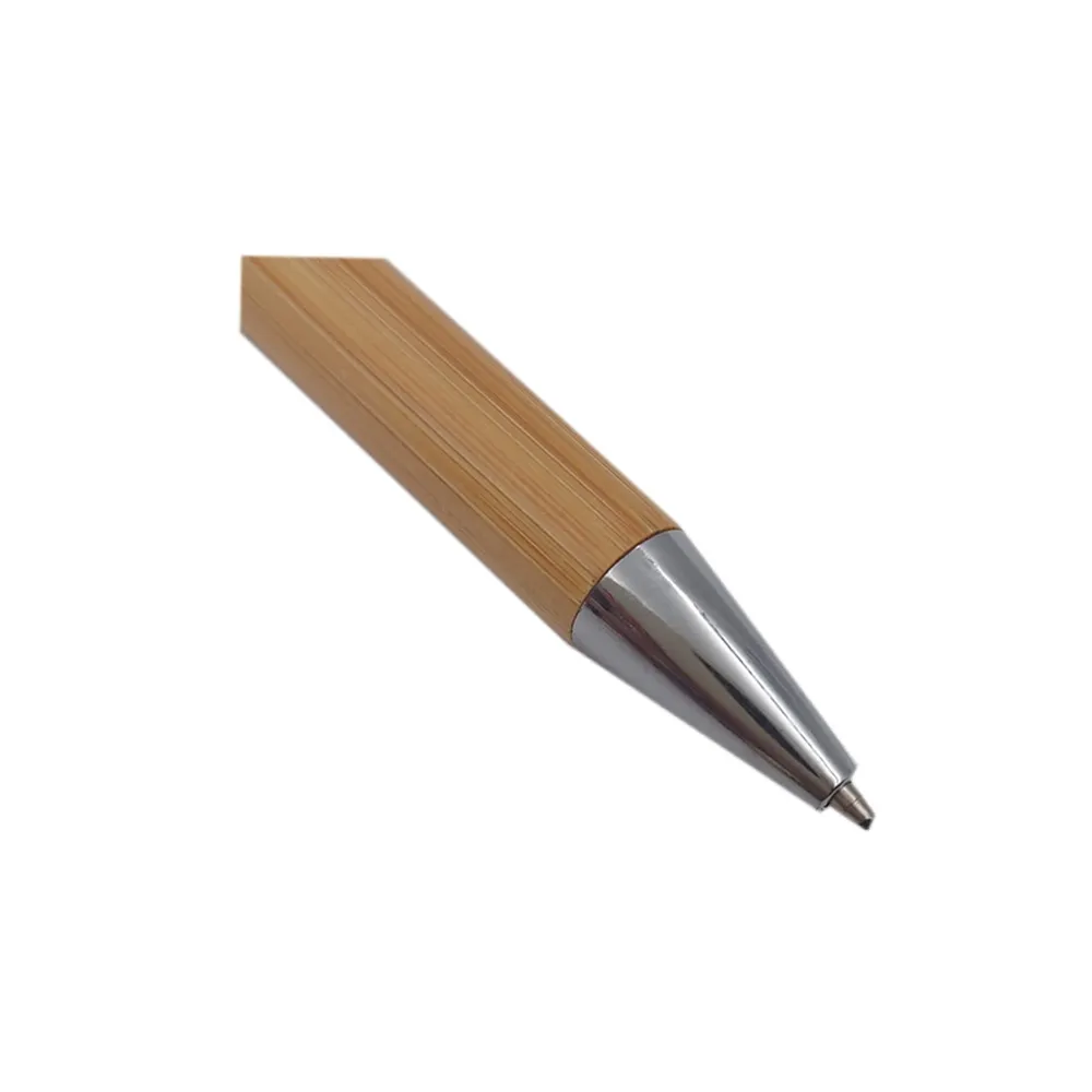 Caneta Esferográfica De metal Com bambu.