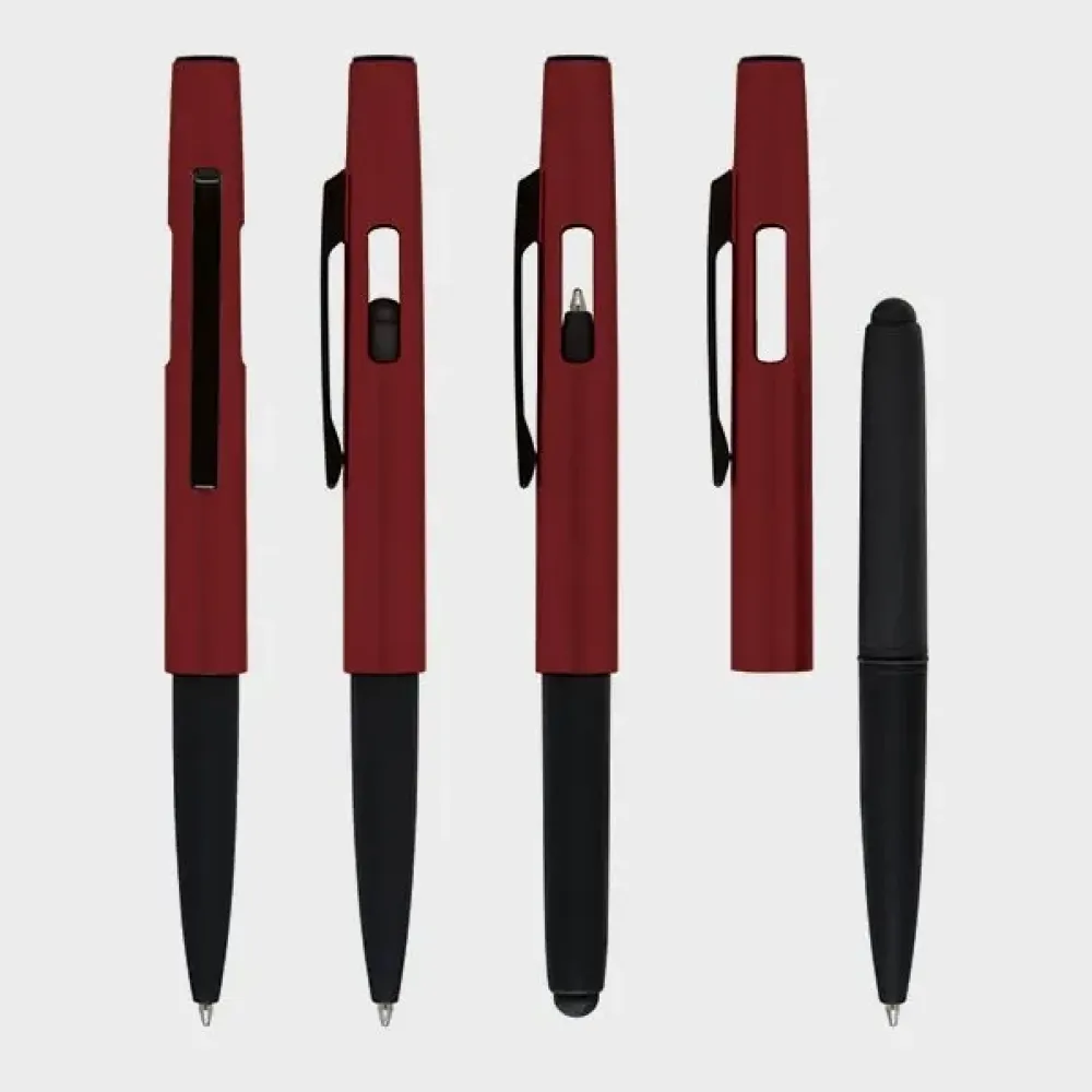 CANETA ESFEROGRÁFICA EM ABS TAMPA E PONTA TOUCH VERMELHA