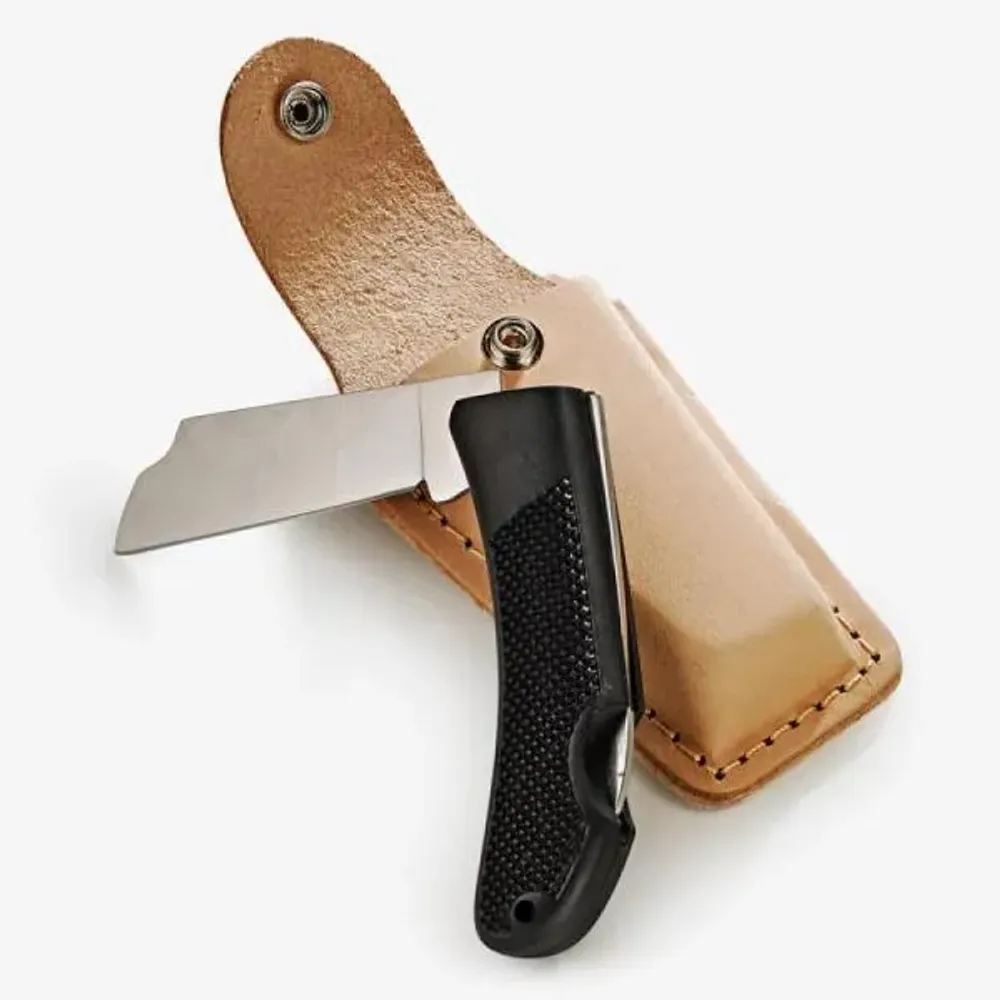 CANIVETE 3  COM CABO EMBORRACHADO E BAINHA EM COURO