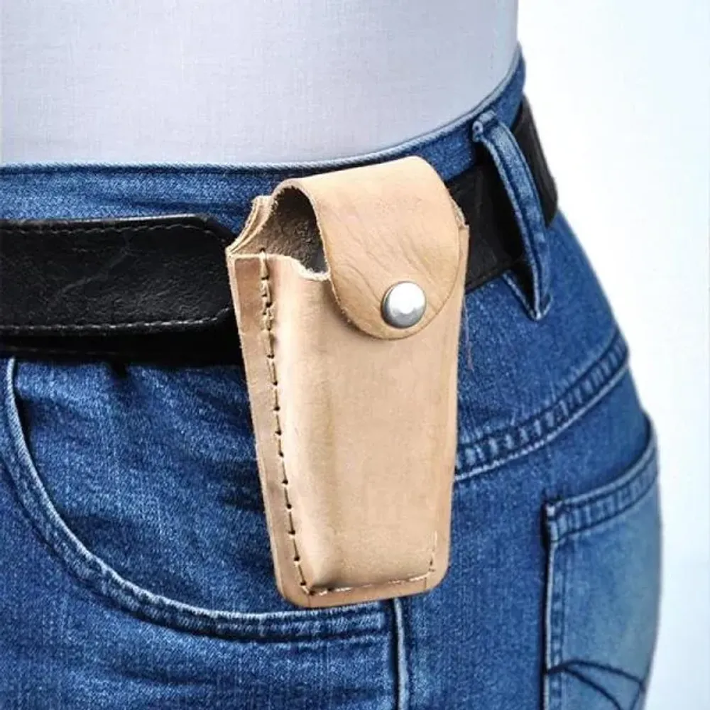 CANIVETE 3  COM CABO EMBORRACHADO E BAINHA EM COURO