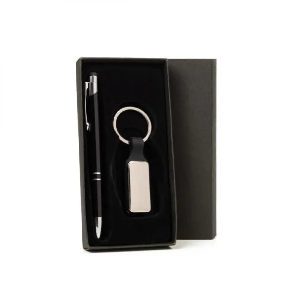 CANETA E CHAVEIRO EM METAL