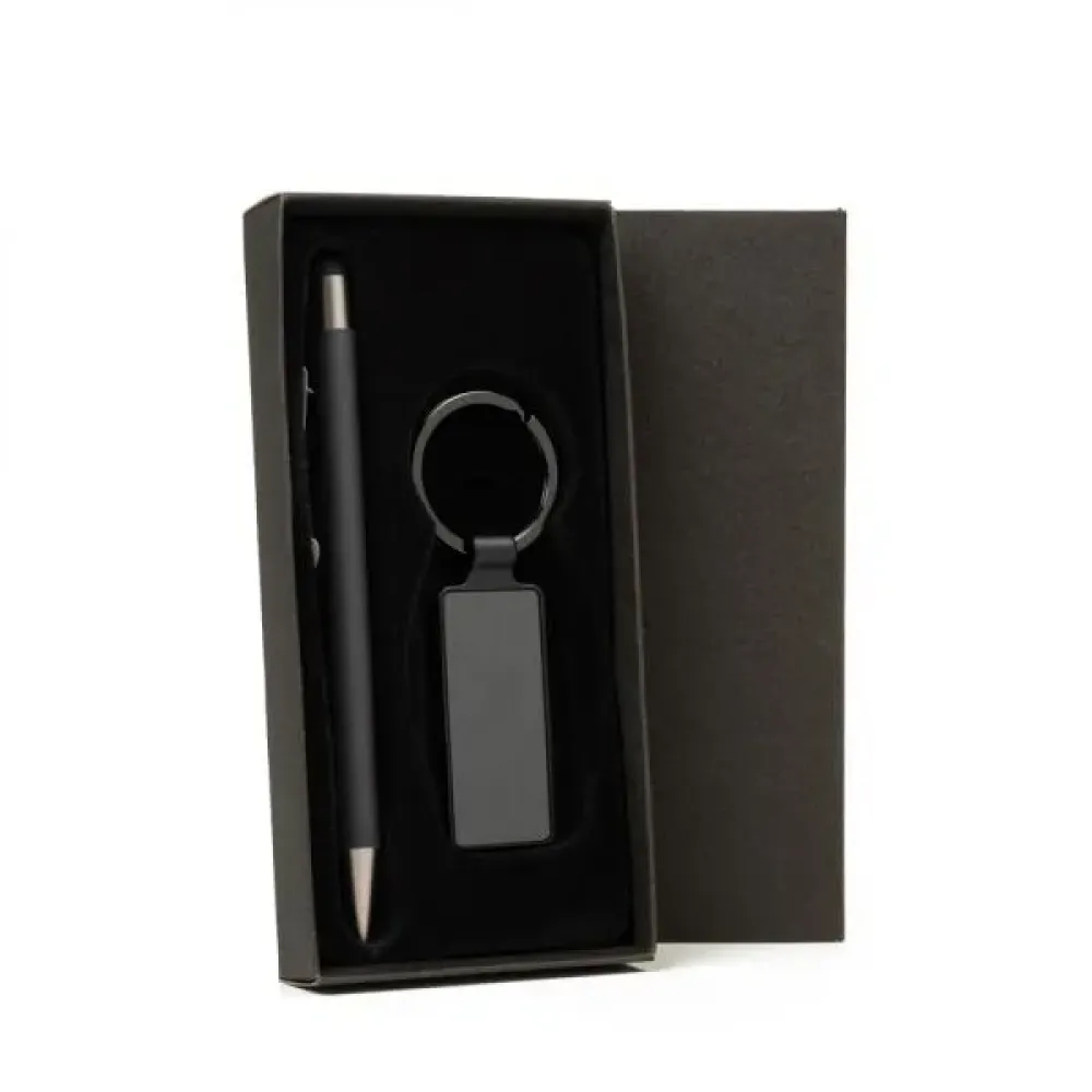 CANETA CHAVEIRO EM METAL RETANGULAR