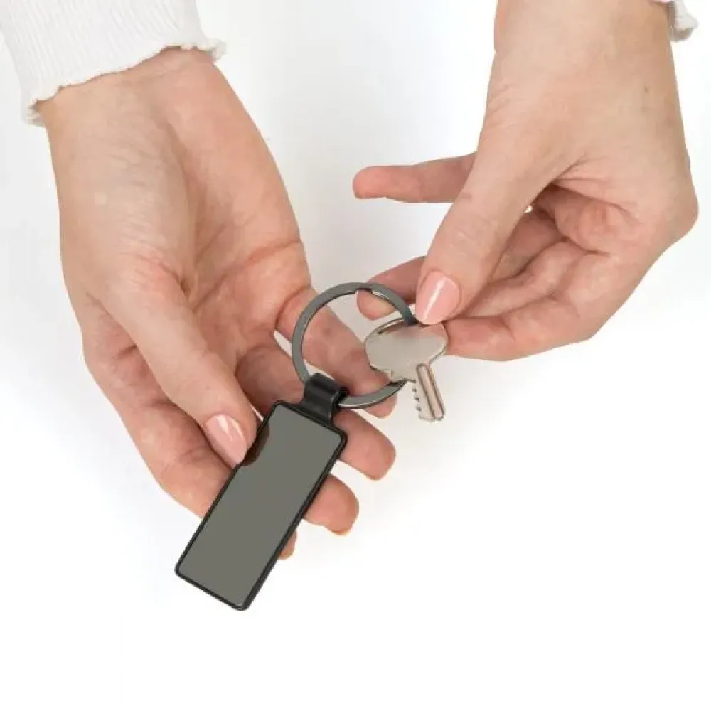 CHAVEIRO EM METAL - CINZA/PRETO