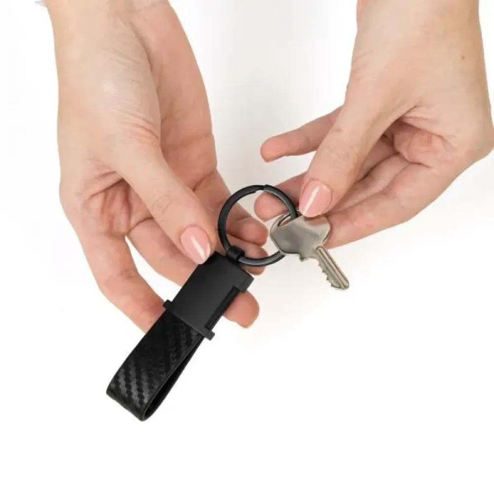 CHAVEIRO EM METAL/PU - PRETO