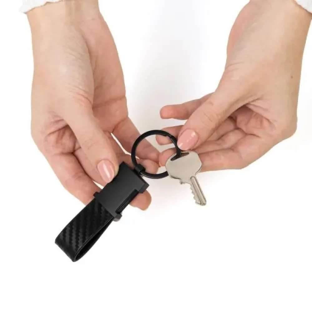 CHAVEIRO EM METAL/PU - PRETO