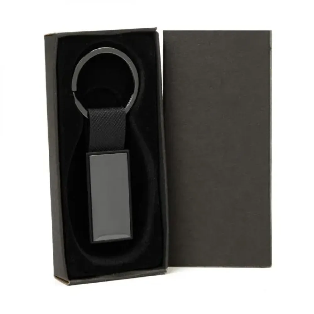 CHAVEIRO EM METAL/PU - CINZA/PRETO-CH-00728
