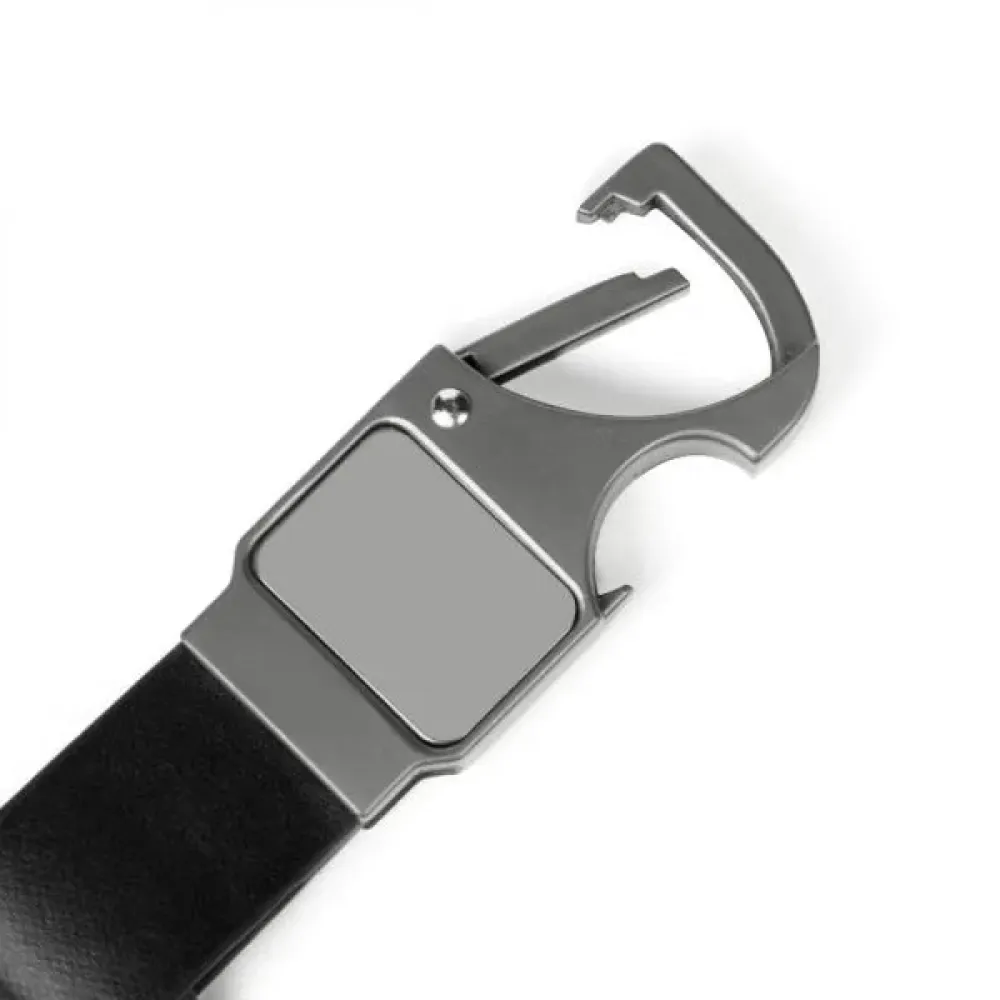 CHAVEIRO MOSQUETÃO CINZA EM METAL/PU