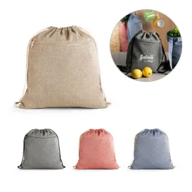 Imagem do produto CHANCERY. Sacola tipo mochila eem 70% algodão reciclado e 30% poliéster reciclado sem tingimento (140 g/m²)