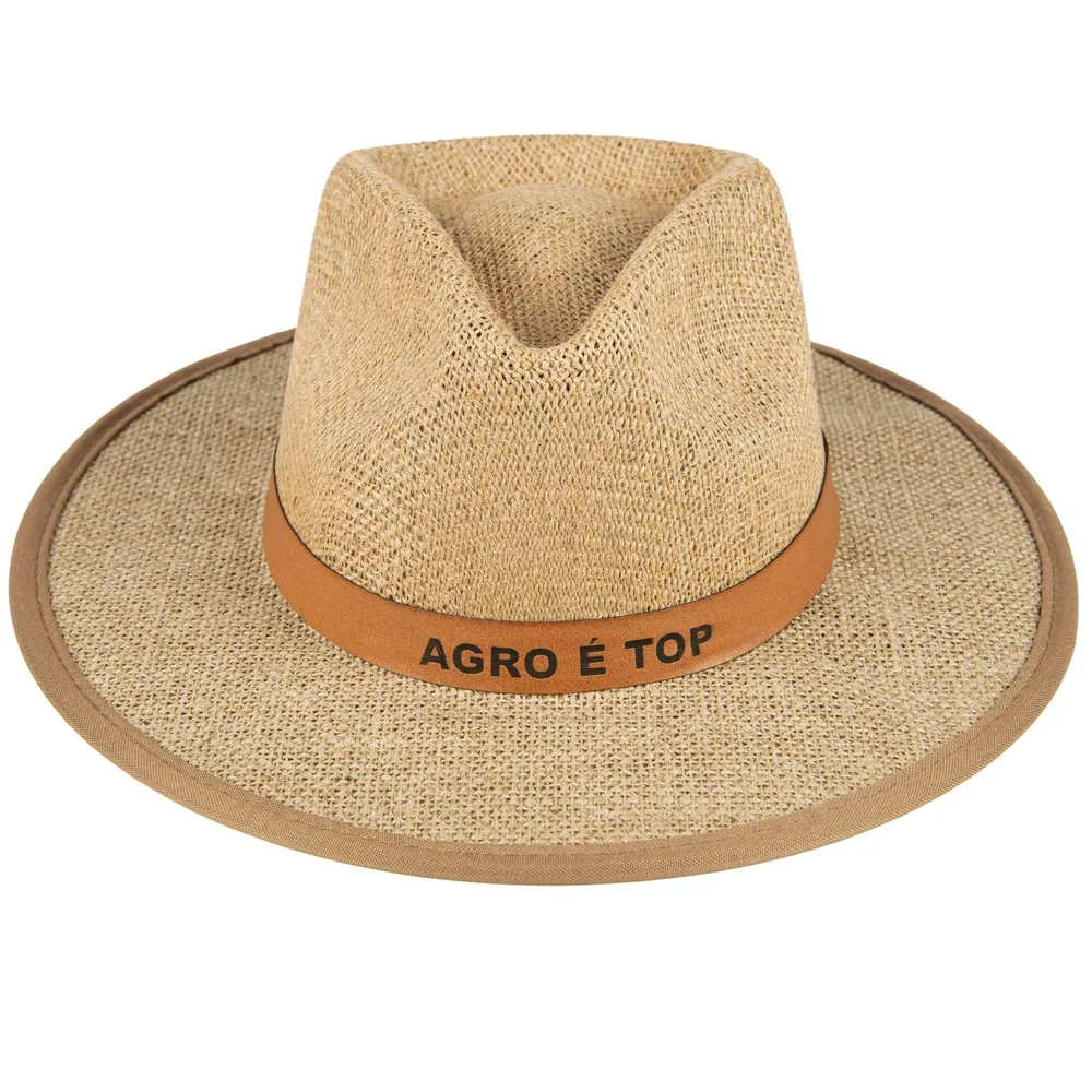 CHAPÉU EM MATERIAL JUTA C/ FITA DE RECOURO -CHP06