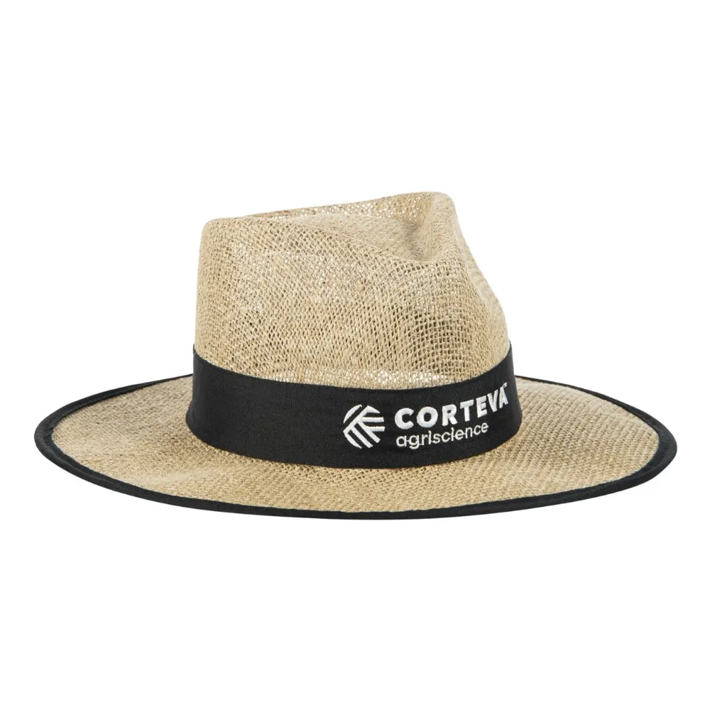 CHAPÉU EM MATERIAL JUTA C/ FITA DE TECIDO-CHP05