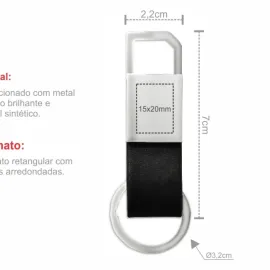 Miniatura de imagem do produto CHAVEIRO EM METAL E MATERIAL SINTÉTICO PRETO COM DETALHE