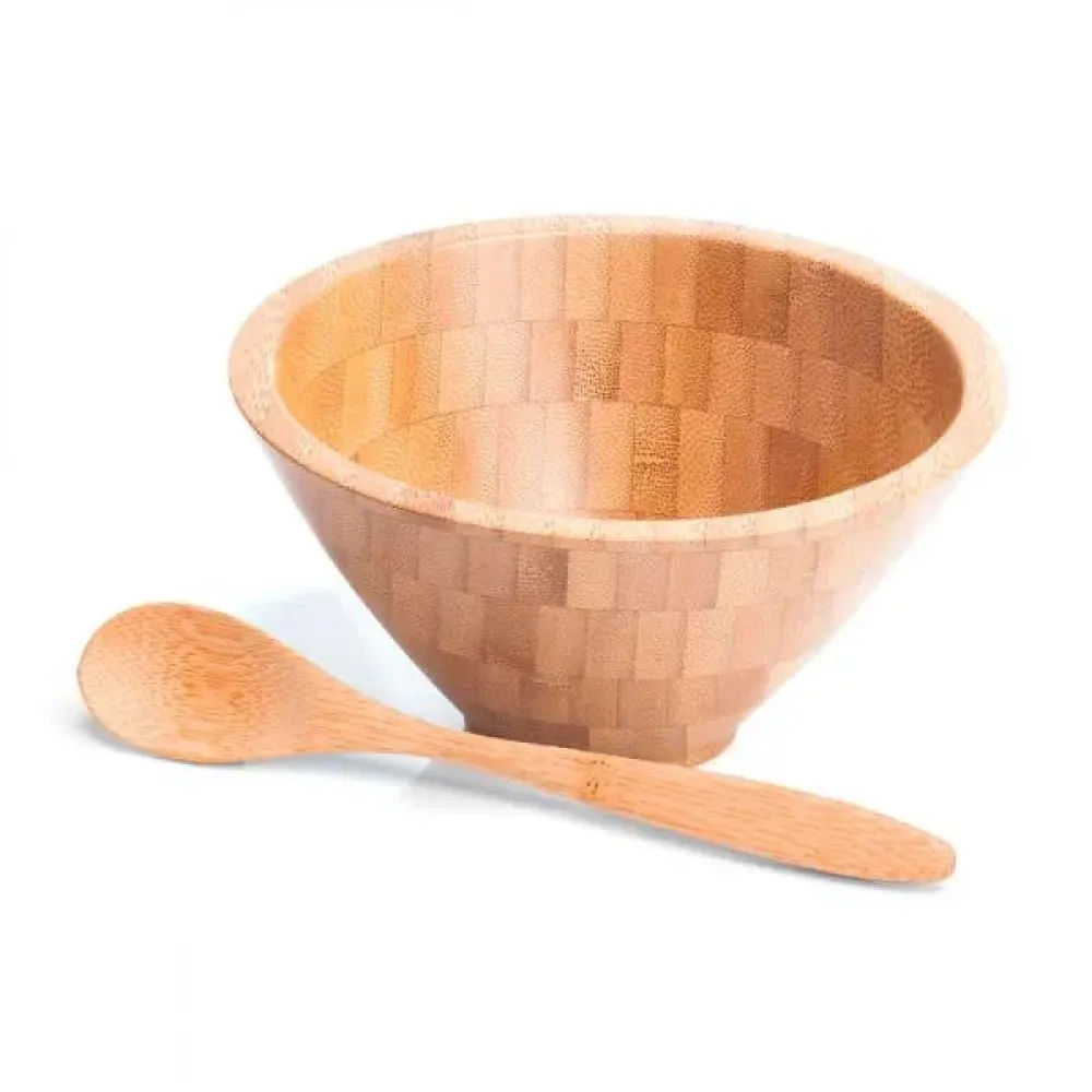 CUMBUCA EM BAMBU COM COLHER DE 18CM 400ML-CJ-02533