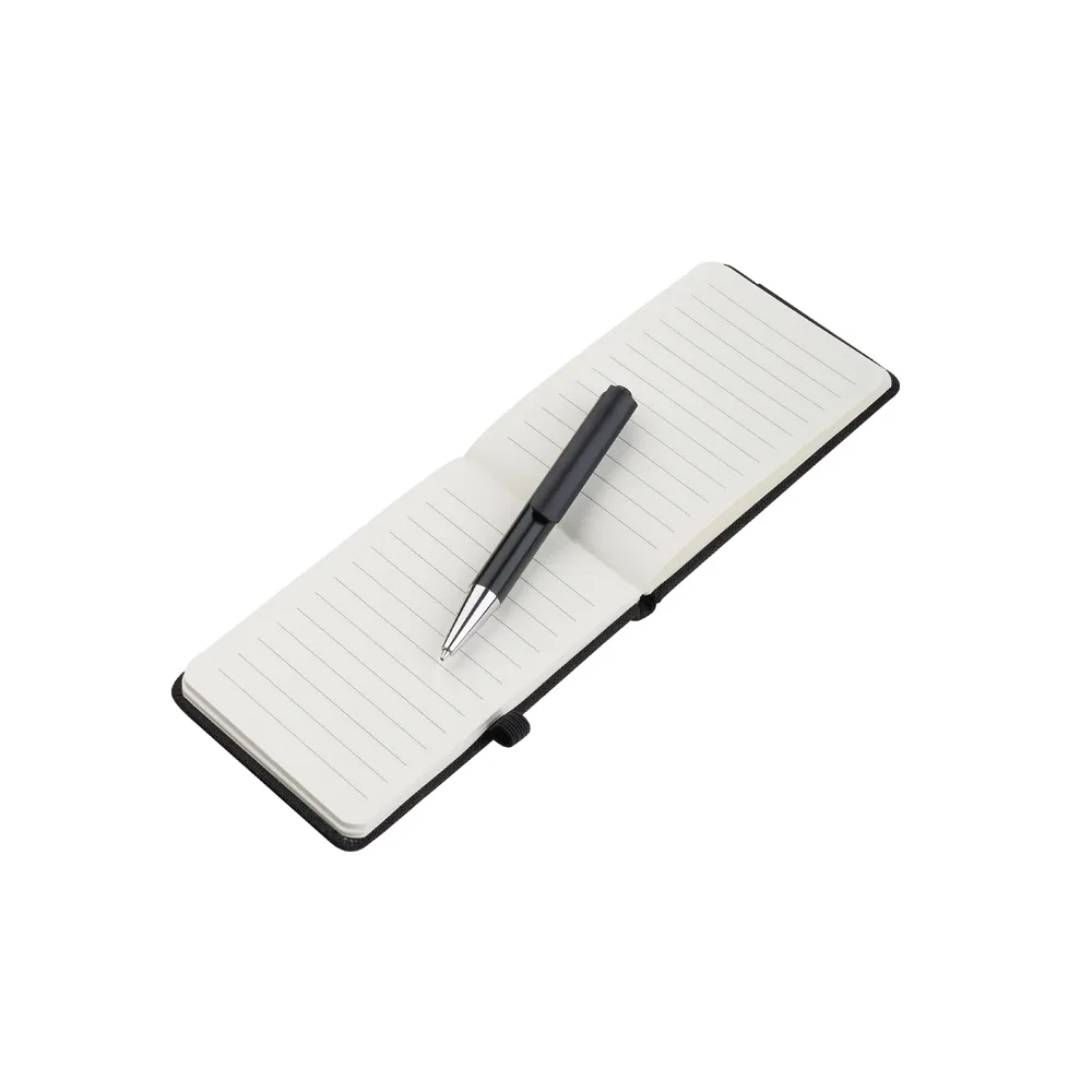 Mini caderno A6 em RPET com caneta
