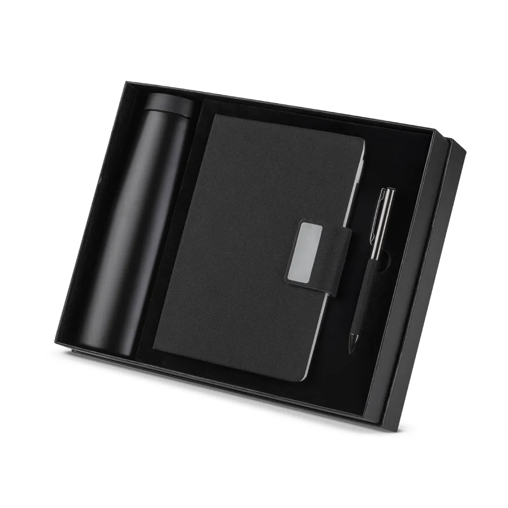 Kit escritório Caderno, Garrafa e Caneta Metalica-CJ300P