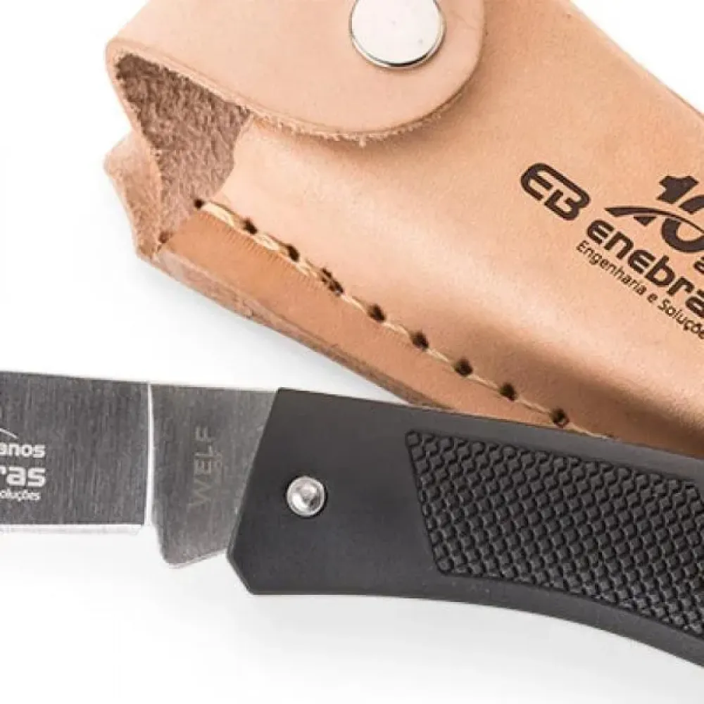 CANIVETE 3  COM CABO EMBORRACHADO E BAINHA EM COURO