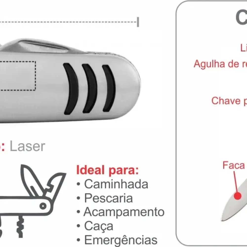 CANIVETE EM AÇO INOX COM 11 FUNÇÕES