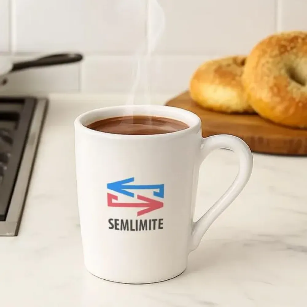 CANECA EM CERÂMICA BRANCA - 230 ML