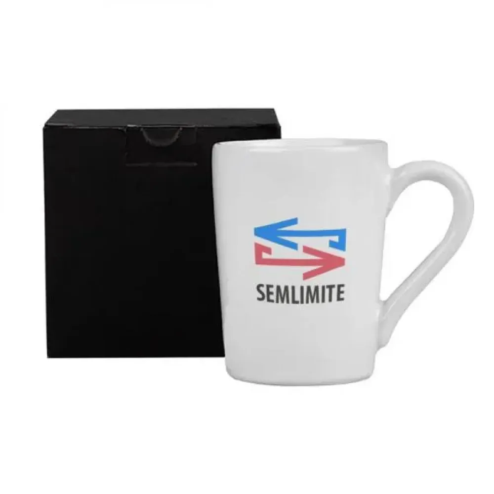 CANECA EM CERÂMICA BRANCA - 230 ML