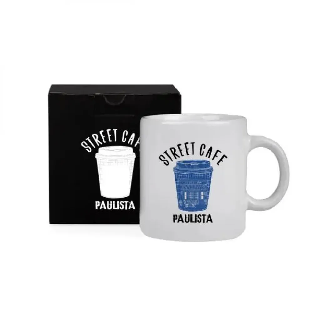 CANECA EM CERÂMICA BRANCA 270 ML COM CAIXA