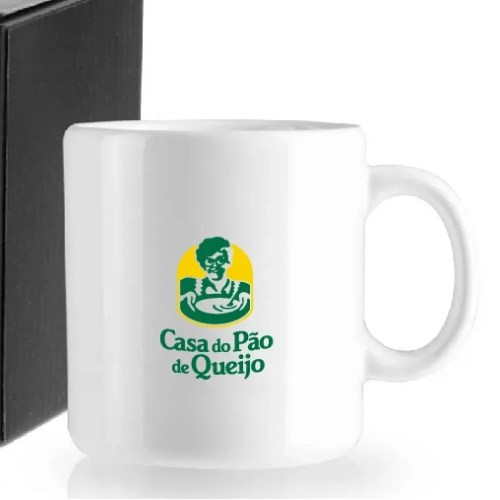 CANECA EM CERÂMICA BRANCA 270 ML COM CAIXA