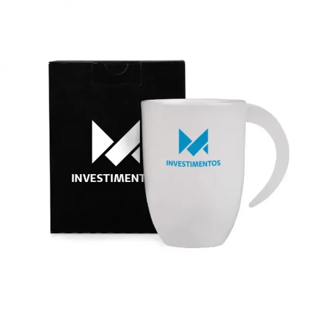 CANECA EM CERÂMICA BRANCA - 350ML