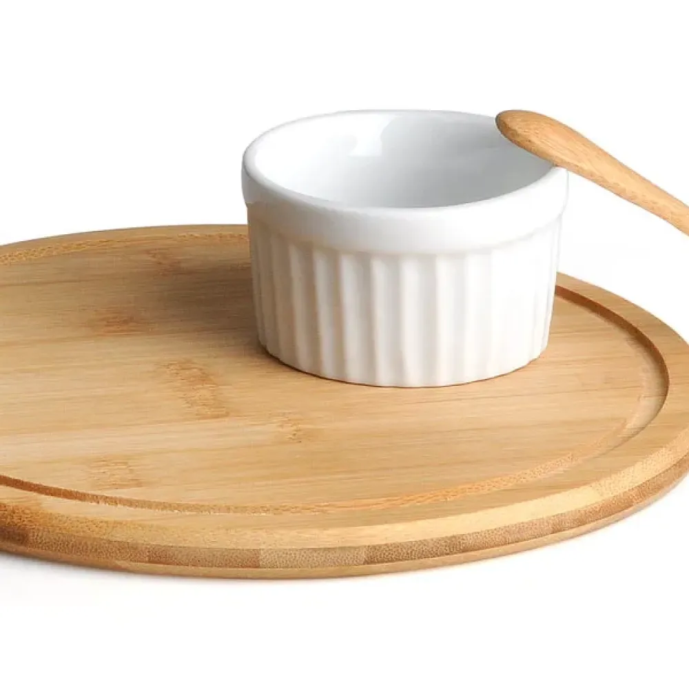 CONJ. P/ PETISCOS EM BAMBU - 3 PÇS