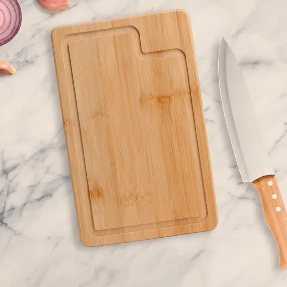 CONJ. PARA CHURRASCO EM BAMBU/INOX TEXAS - 2 PÇS