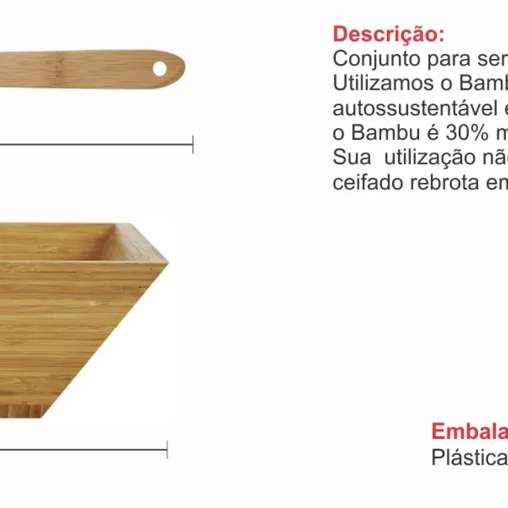 CONJUNTO PARA SERVIR EM BAMBU - 2 PÇS