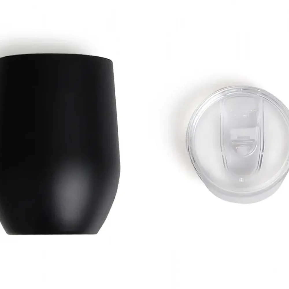 COPO TÉRMICO C/ TAMPA - PRETO - 340 ML