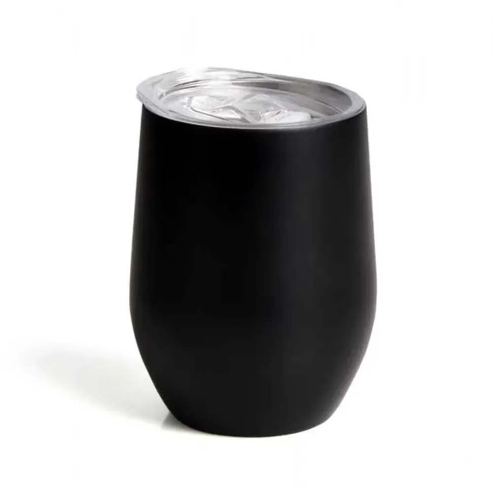 COPO TÉRMICO C/ TAMPA - PRETO - 340 ML